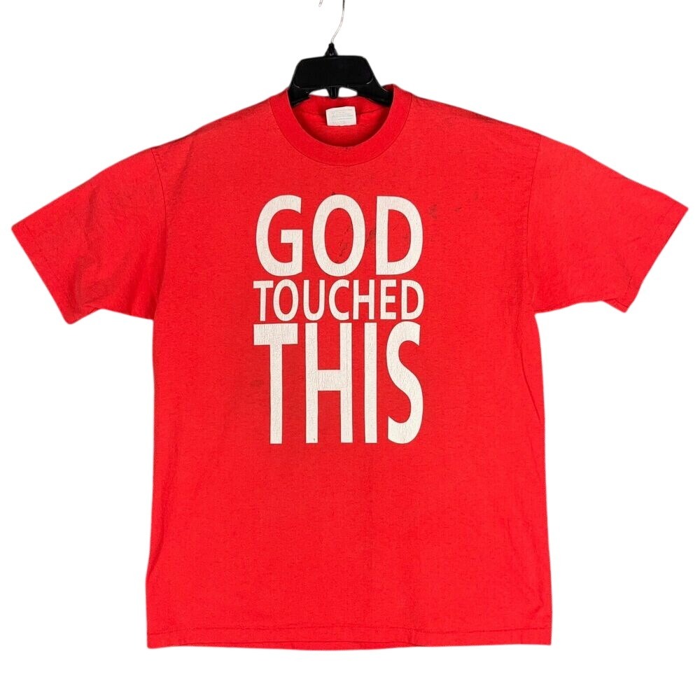 vintage 1980s God Religion Shirt Single Stitch XL Mens Fifty-Fifty Front Hit USA